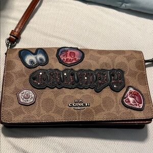 Coach Brown Crossbody Bag with Fun Patches Disney
